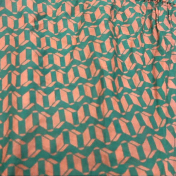 Montce Geometric Print Lounge Shorts Orange Green stretch waist 27050 - Picture 3 of 8